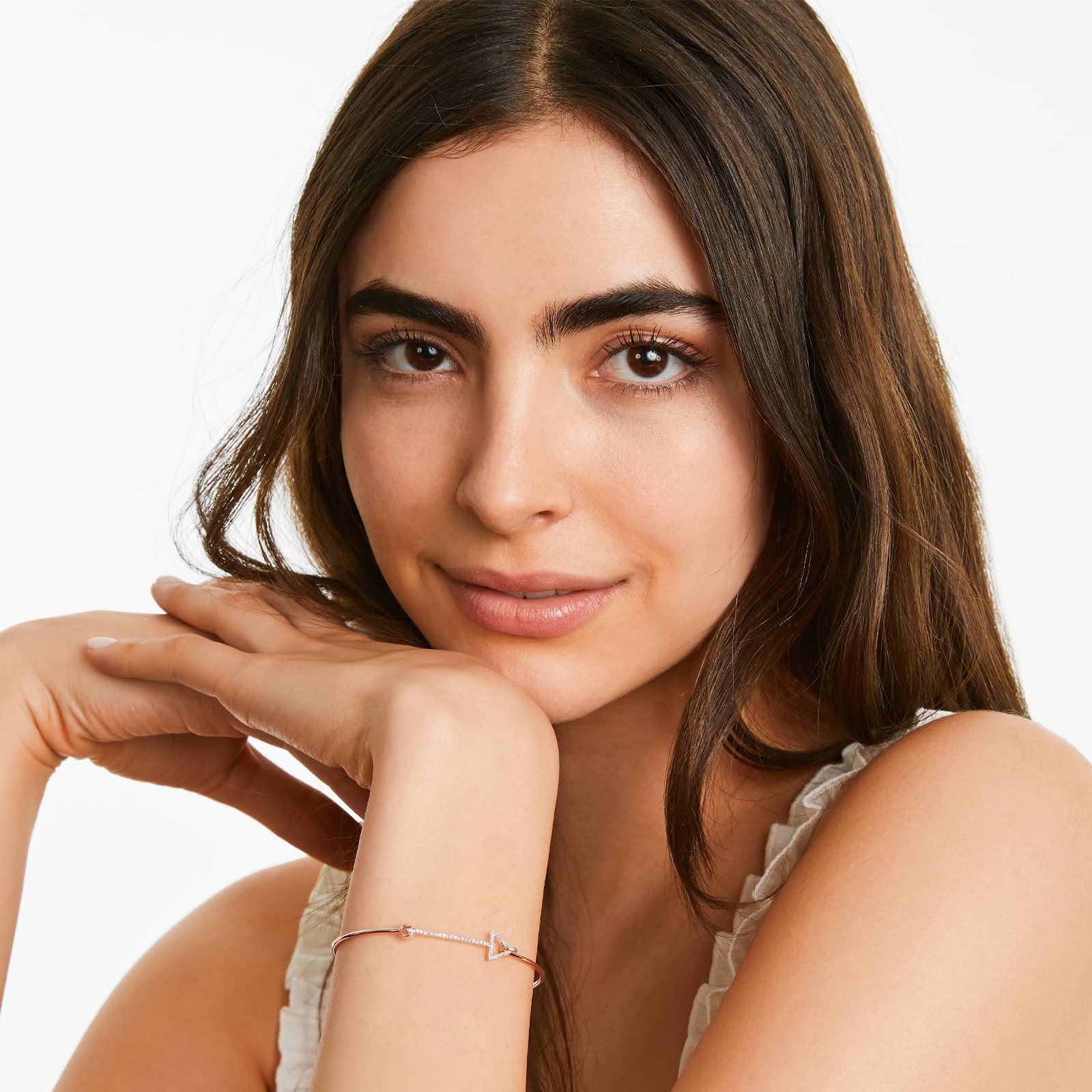 Teardrop Shape Diamond Bracelet In 14K Rose Gold