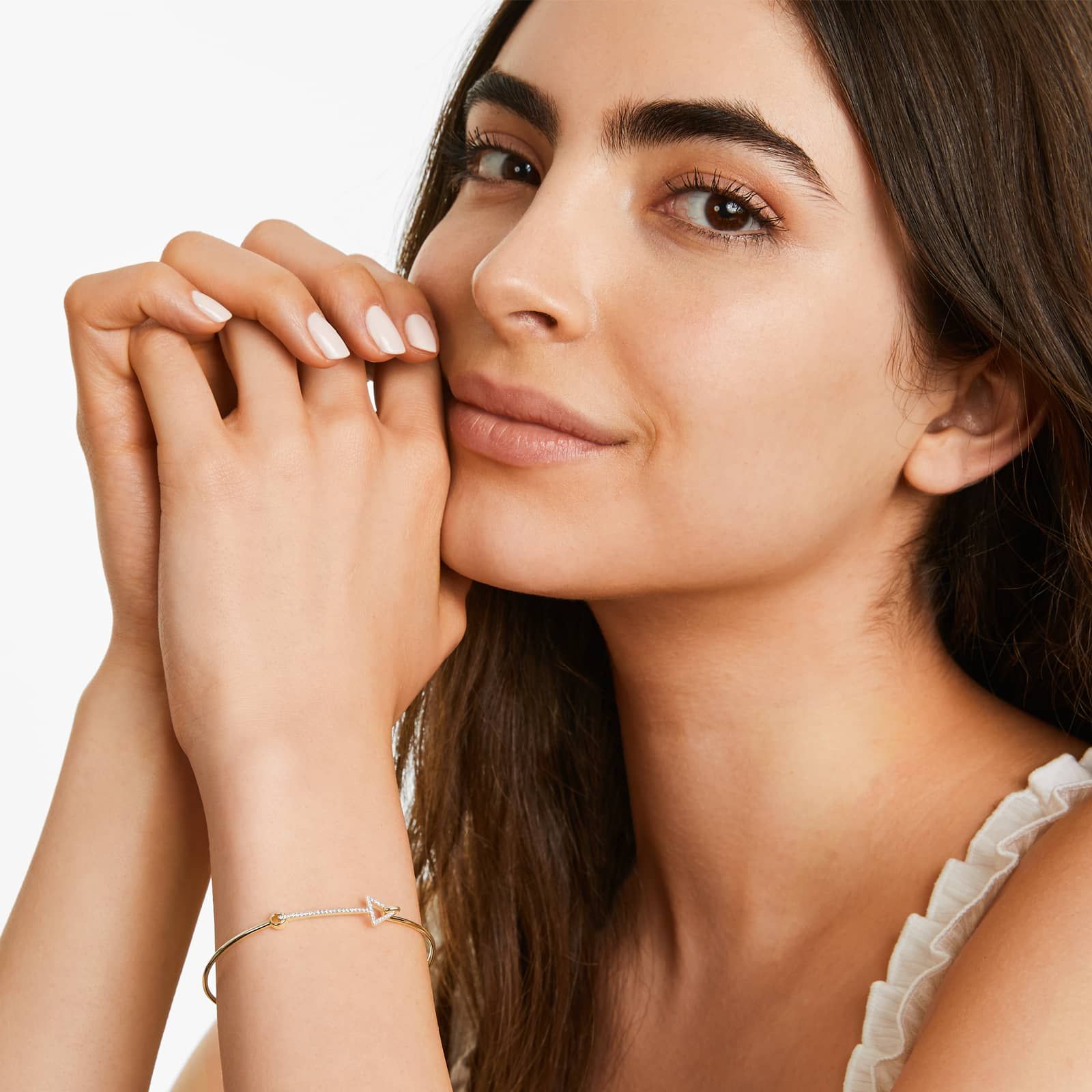 Teardrop Shape Diamond Bracelet In 14K Yellow Gold