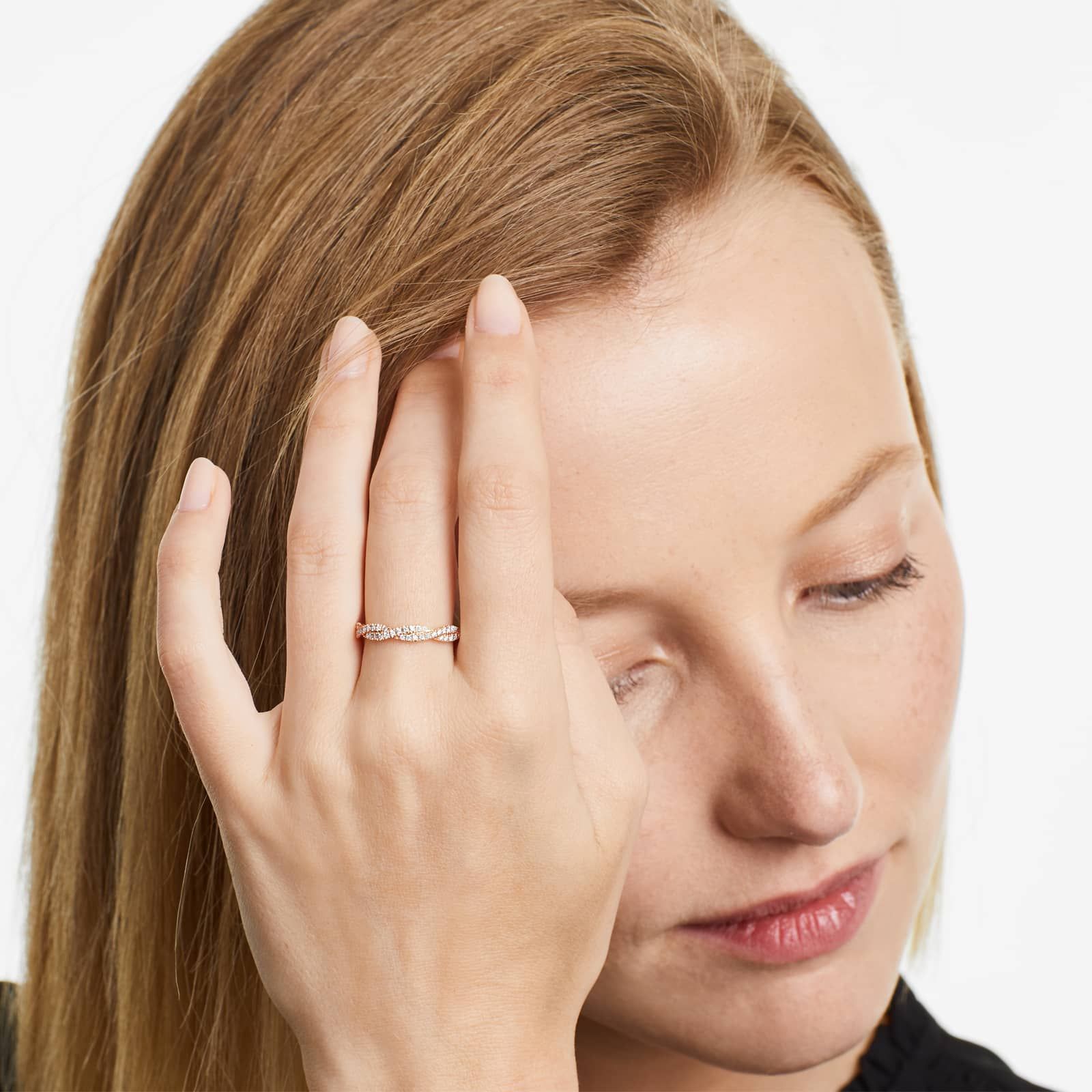 Petite Infinity Diamond Ring In 14K Rose Gold