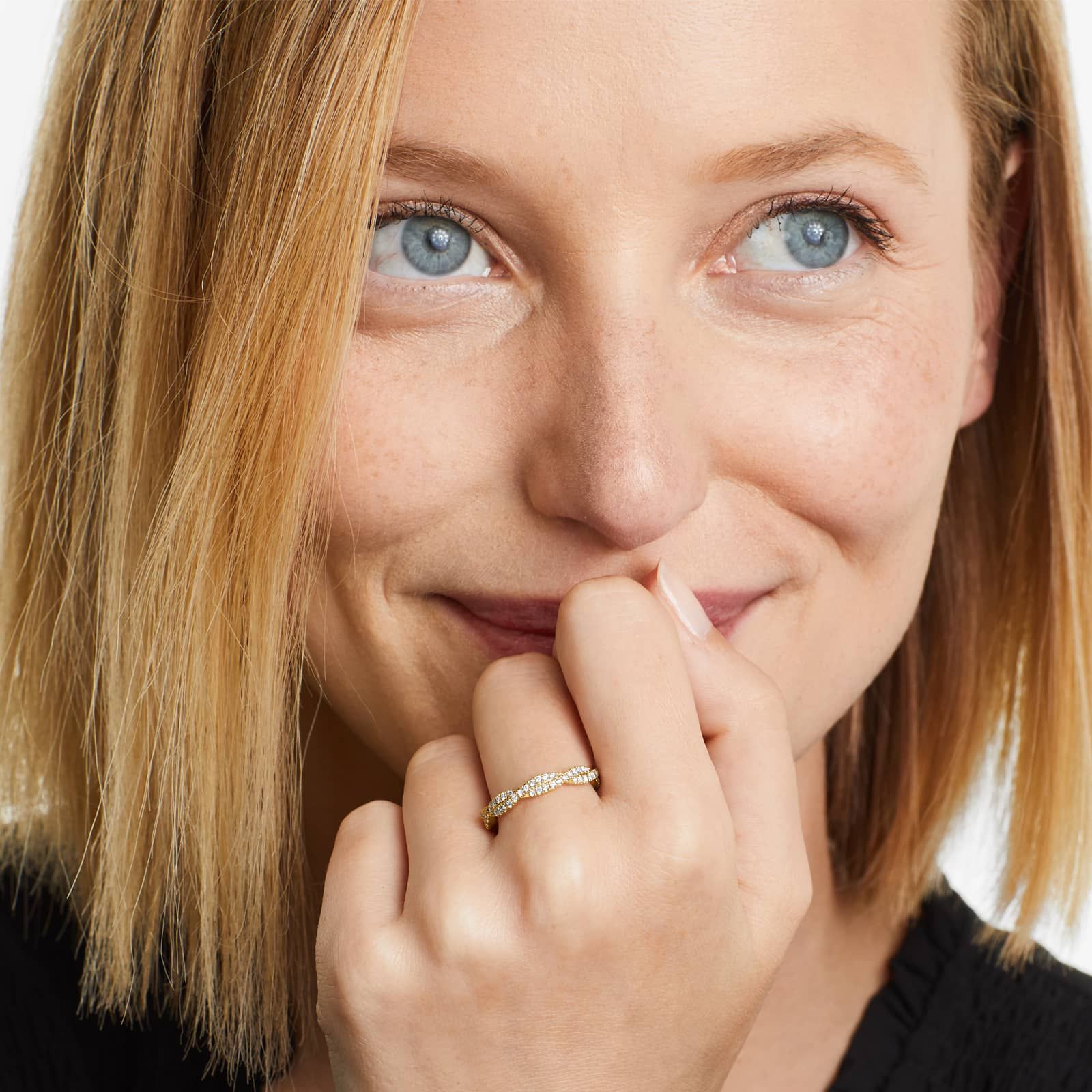 Petite Infinity Diamond Ring In 14K Yellow Gold