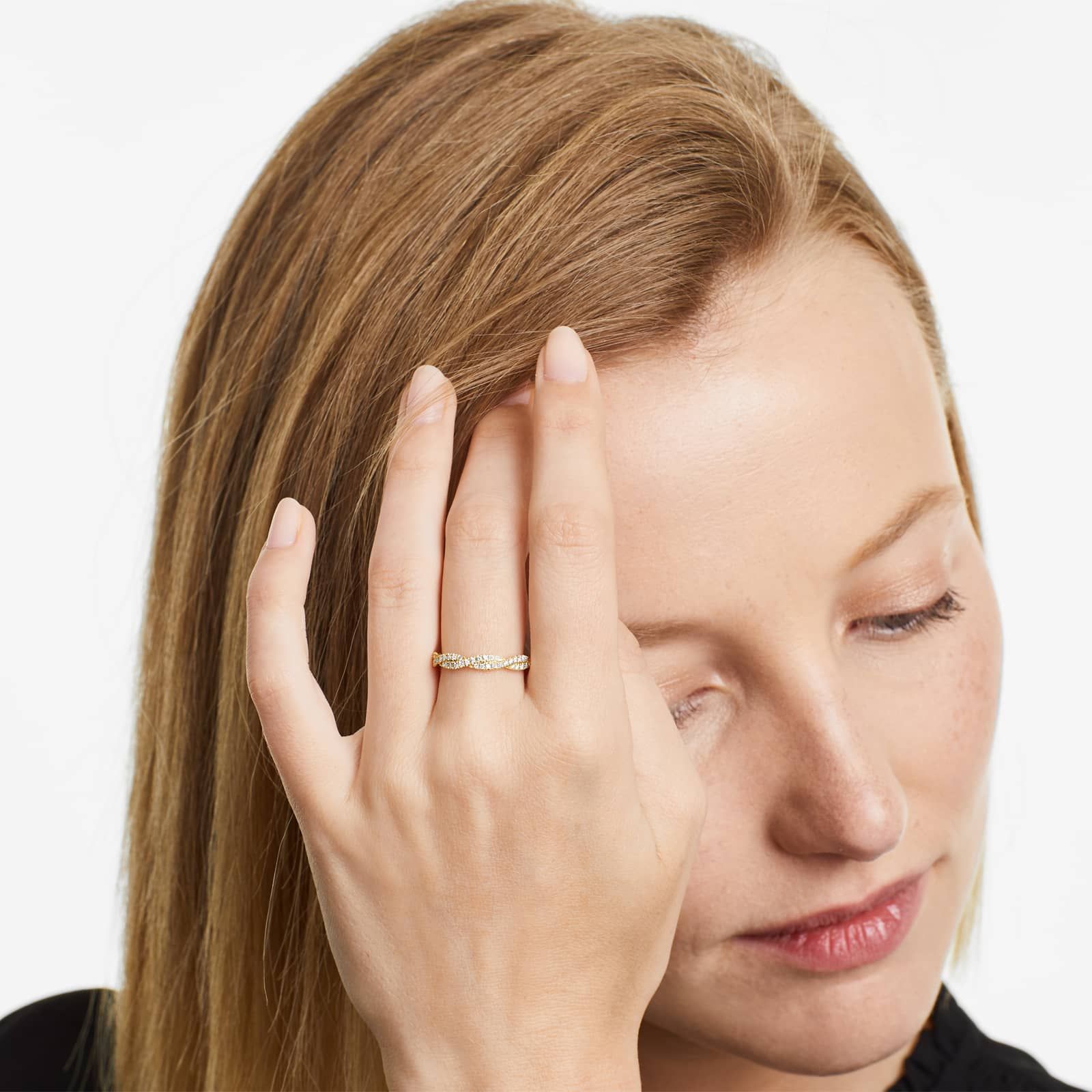 Petite Infinity Diamond Ring In 14K Yellow Gold