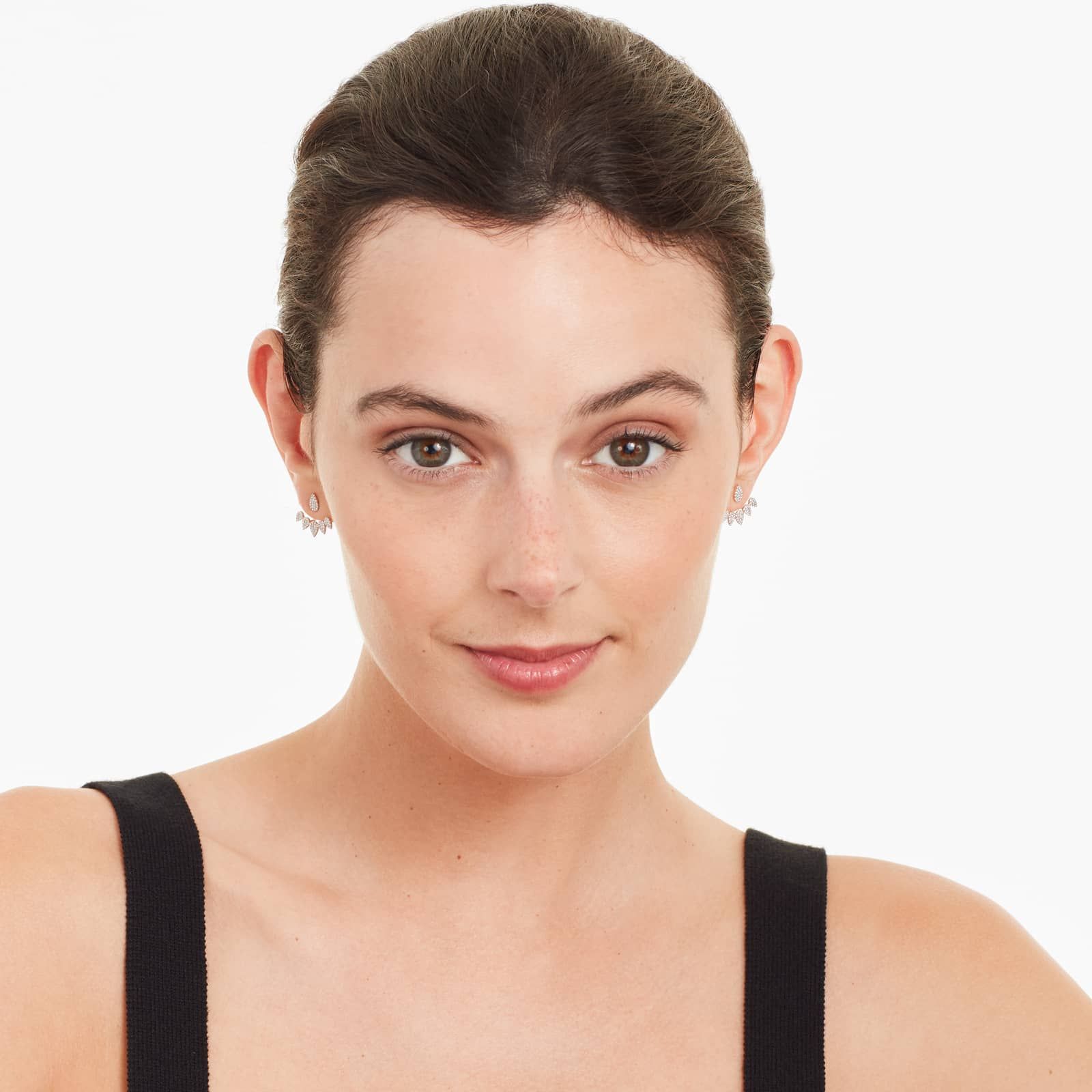 Graduated Teardrop Diamond Drop Earrings In 14K Rose Gold