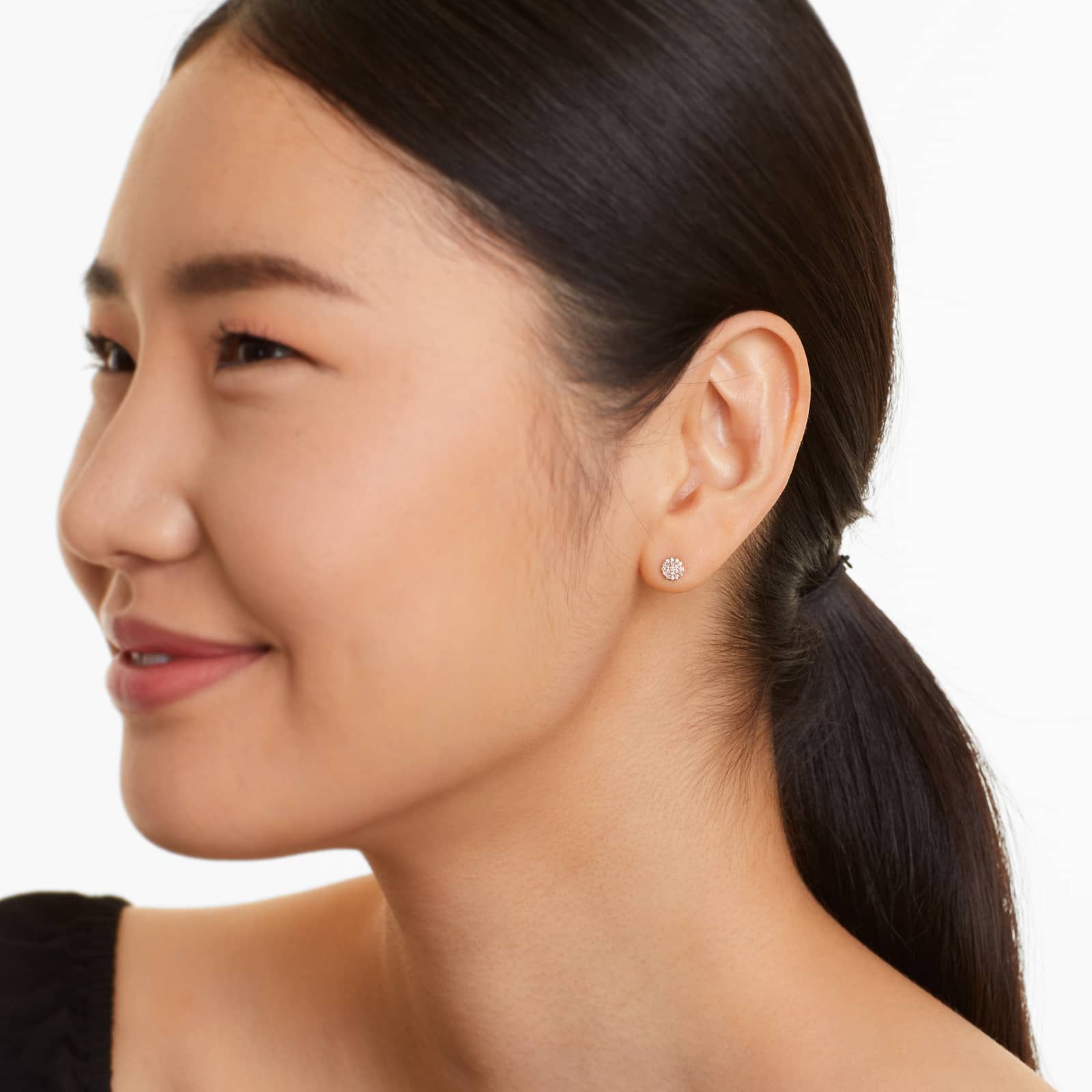 Petite Diamond Earrings In 14K Rose Gold