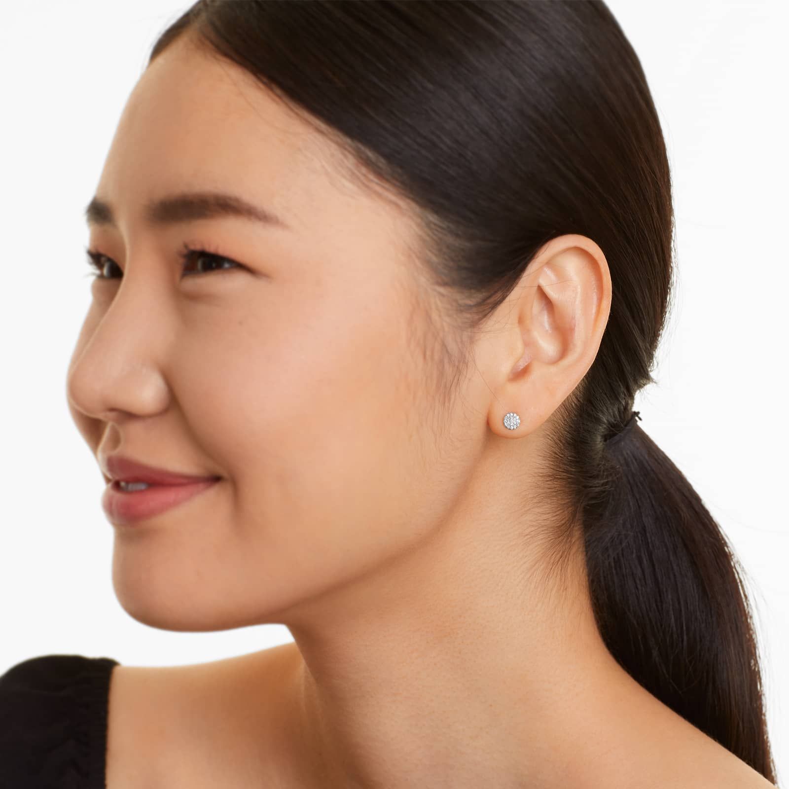 Petite Diamond Earrings In 14K White Gold