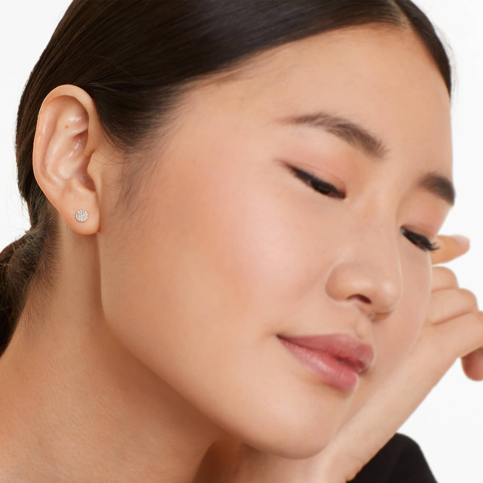 Petite Diamond Earrings In 14K Yellow Gold