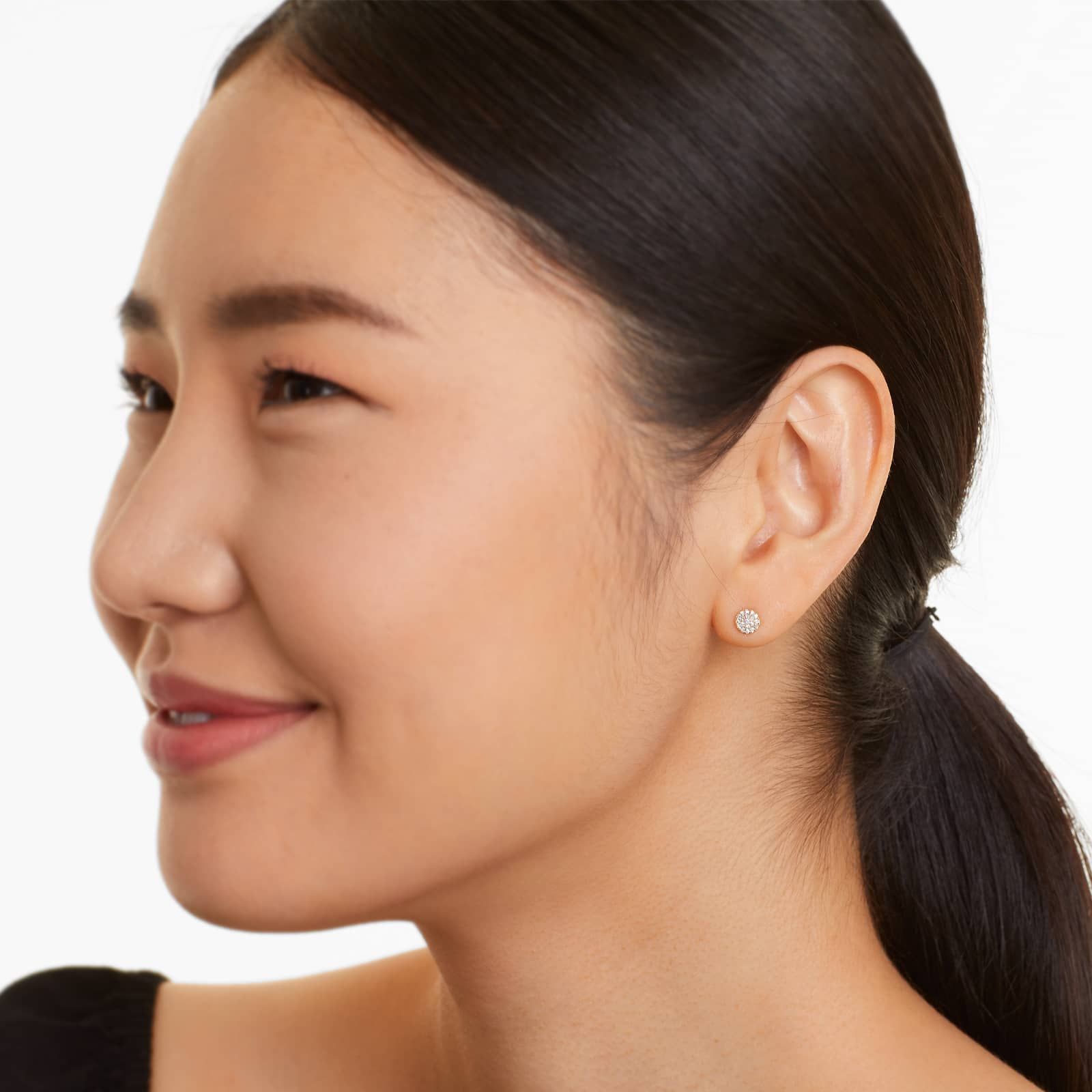 Petite Diamond Earrings In 14K Yellow Gold