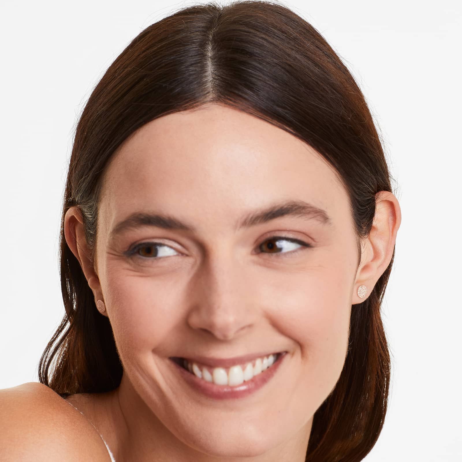 Disc Diamond Earrings In 14K Rose Gold