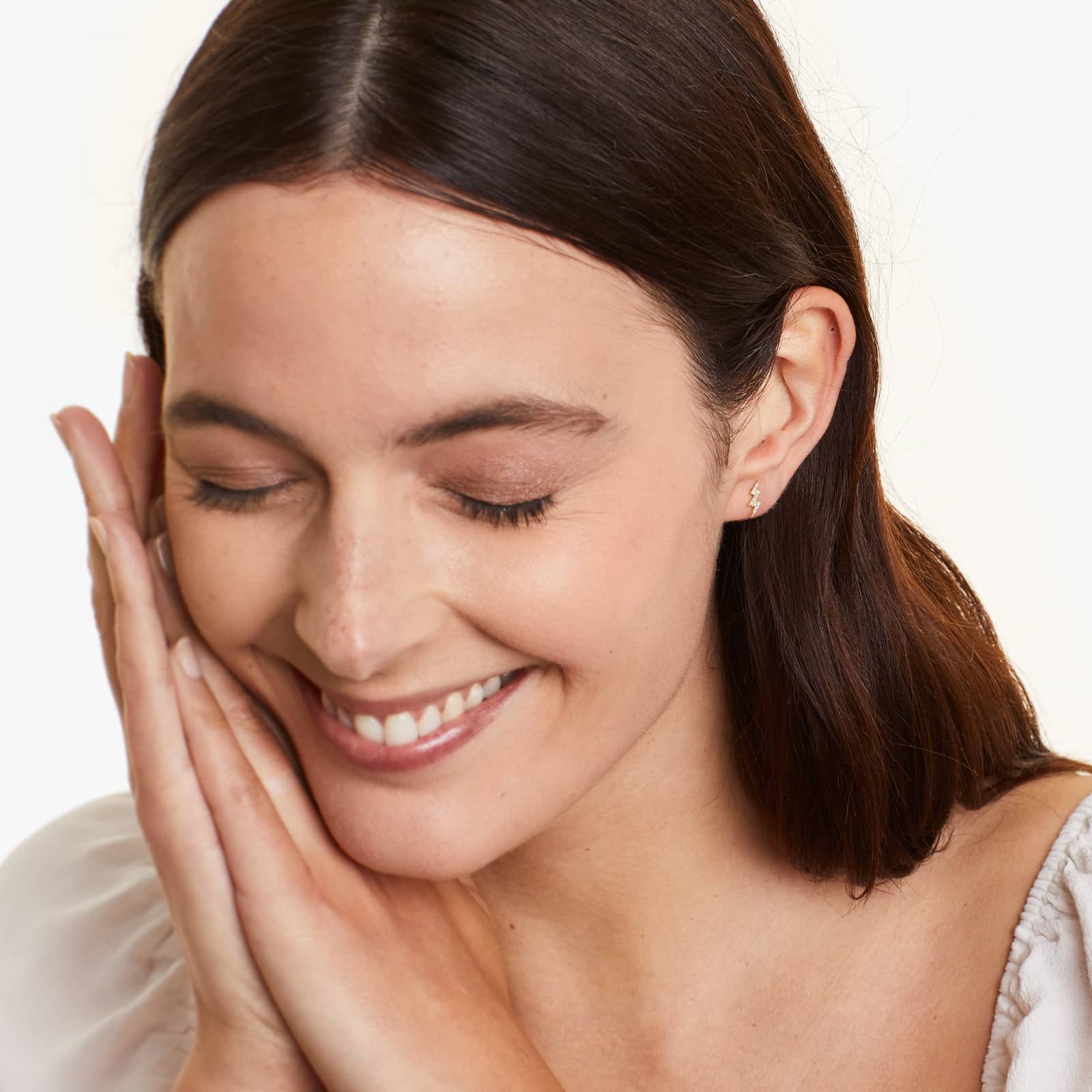 Lightning Bolt Diamond Earrings In 14K Yellow Gold