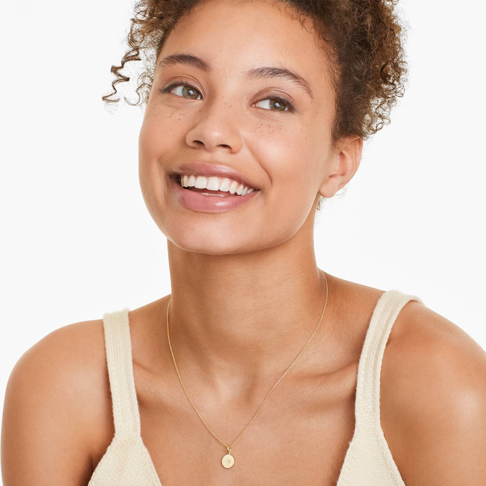 Diamond Starburst Necklace In 14K Yellow Gold