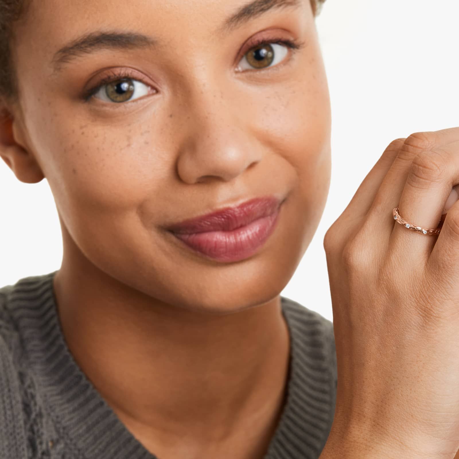 Organic Branch Diamond Ring In 14K Rose Gold