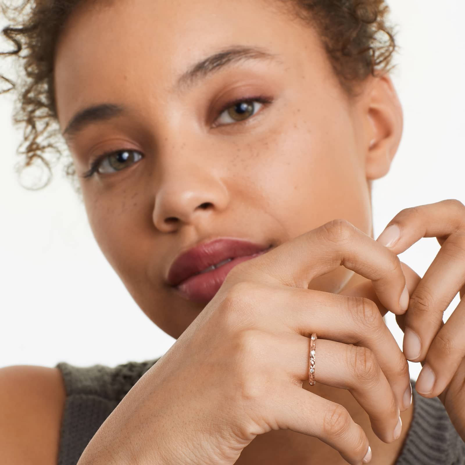 Organic Branch Diamond Ring In 14K Rose Gold