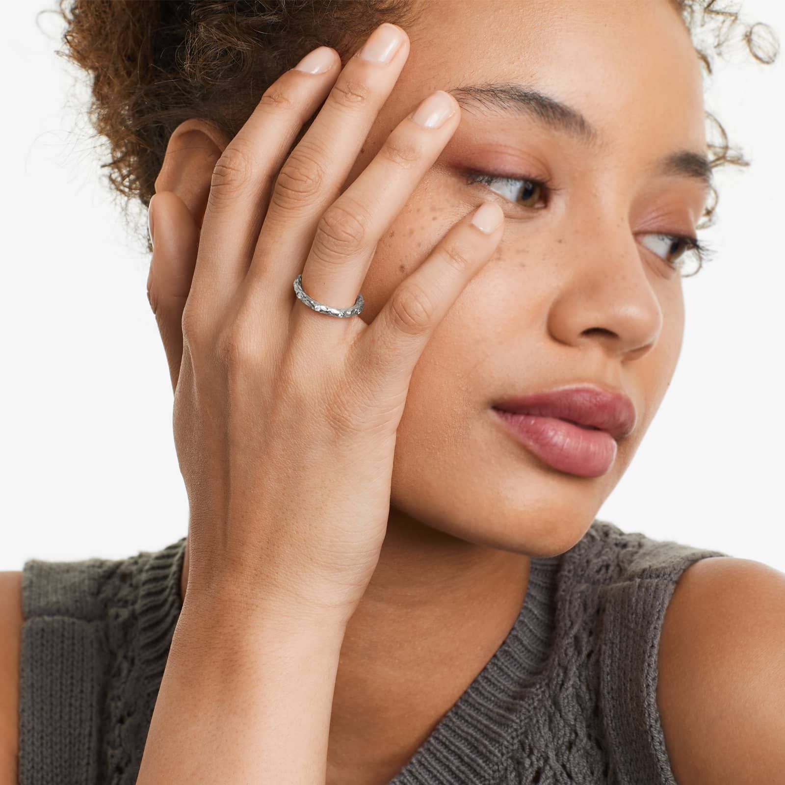 Organic Branch Diamond Ring In 14K White Gold