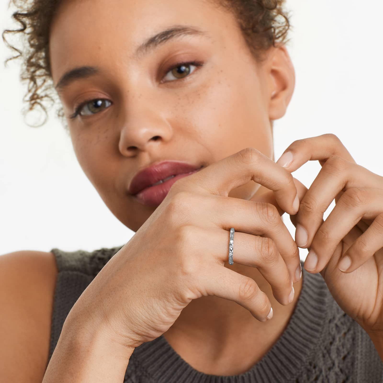 Organic Branch Diamond Ring In 14K White Gold