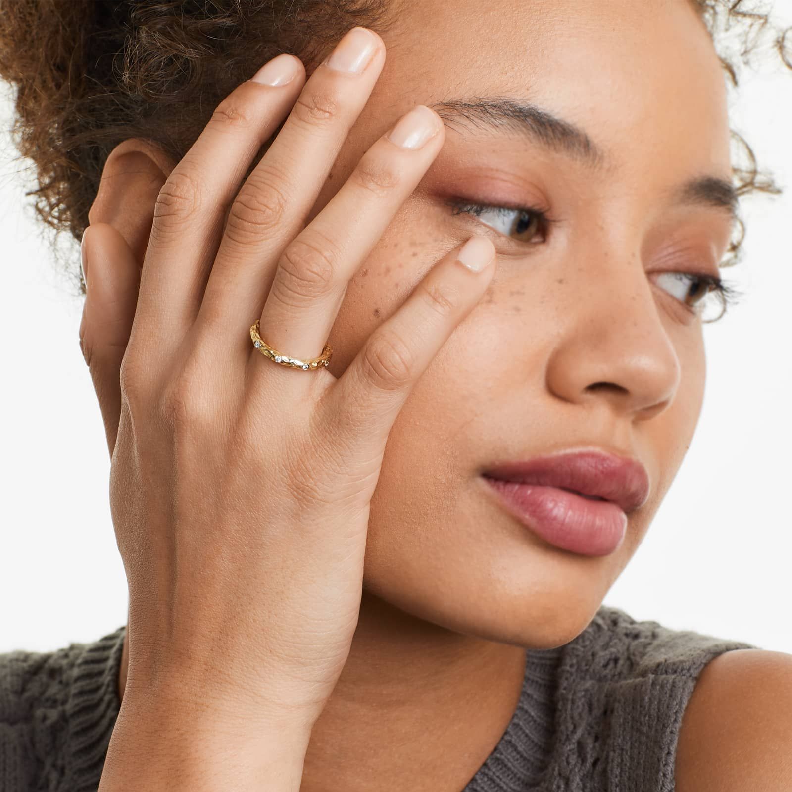 Organic Branch Diamond Ring In 14K Yellow Gold