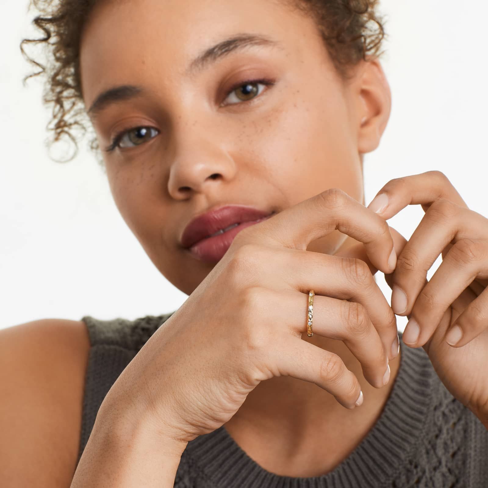 Organic Branch Diamond Ring In 14K Yellow Gold