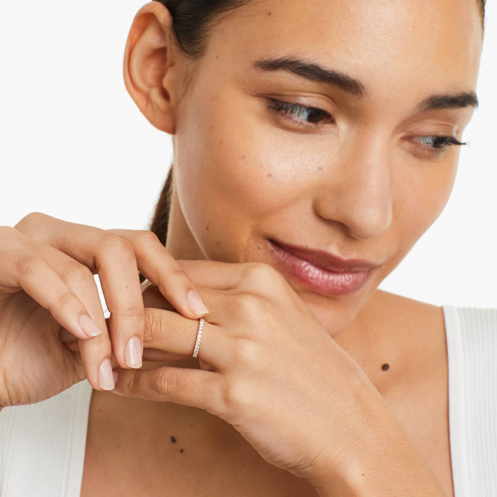 Micropavé Diamond Ring (0.25 CTW) In 14K Rose Gold