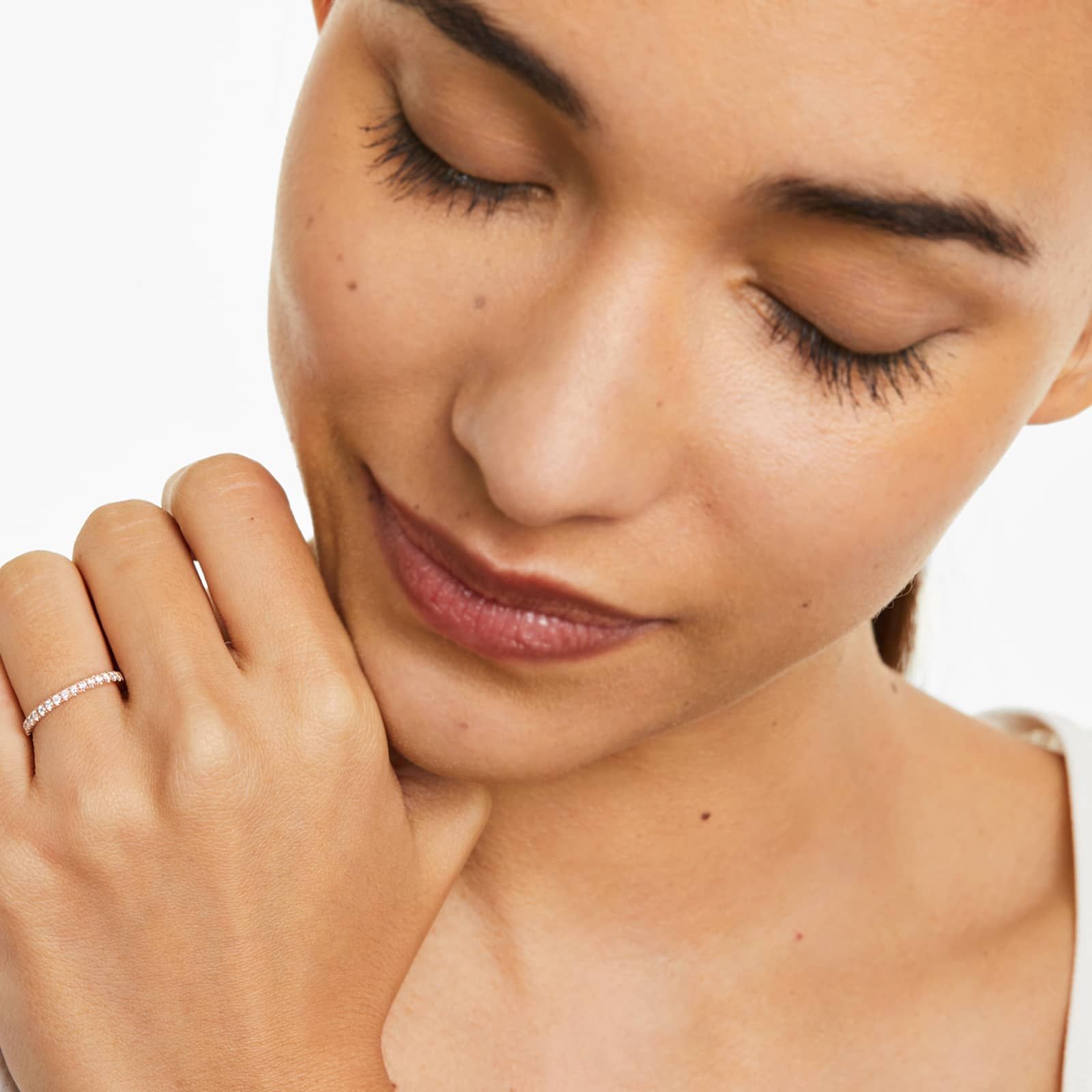 Micropavé Diamond Ring (0.25 CTW) In 14K Rose Gold