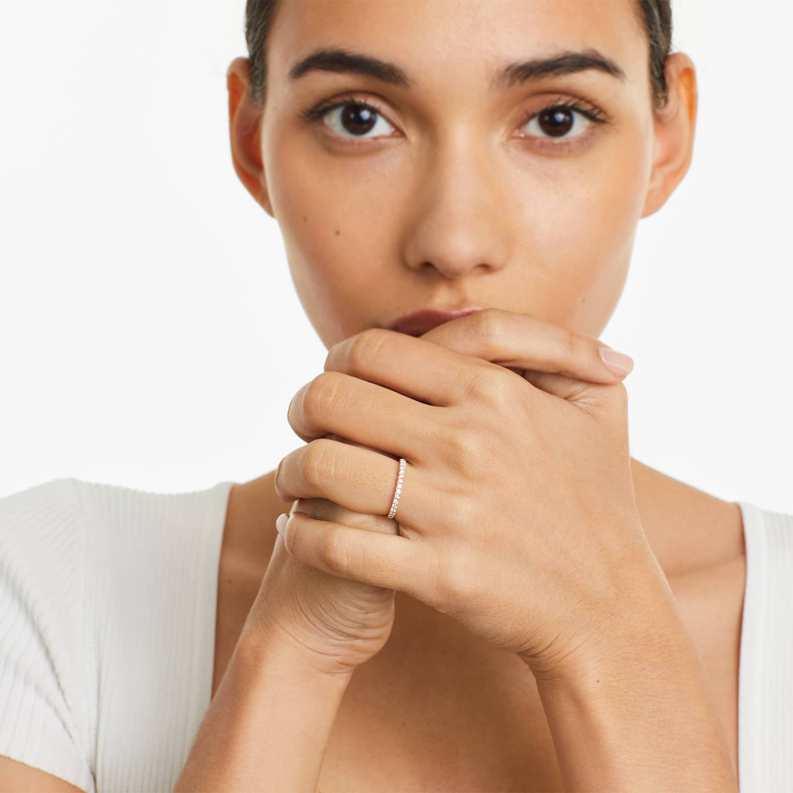 Micropavé Diamond Ring (0.25 CTW) In 14K Rose Gold