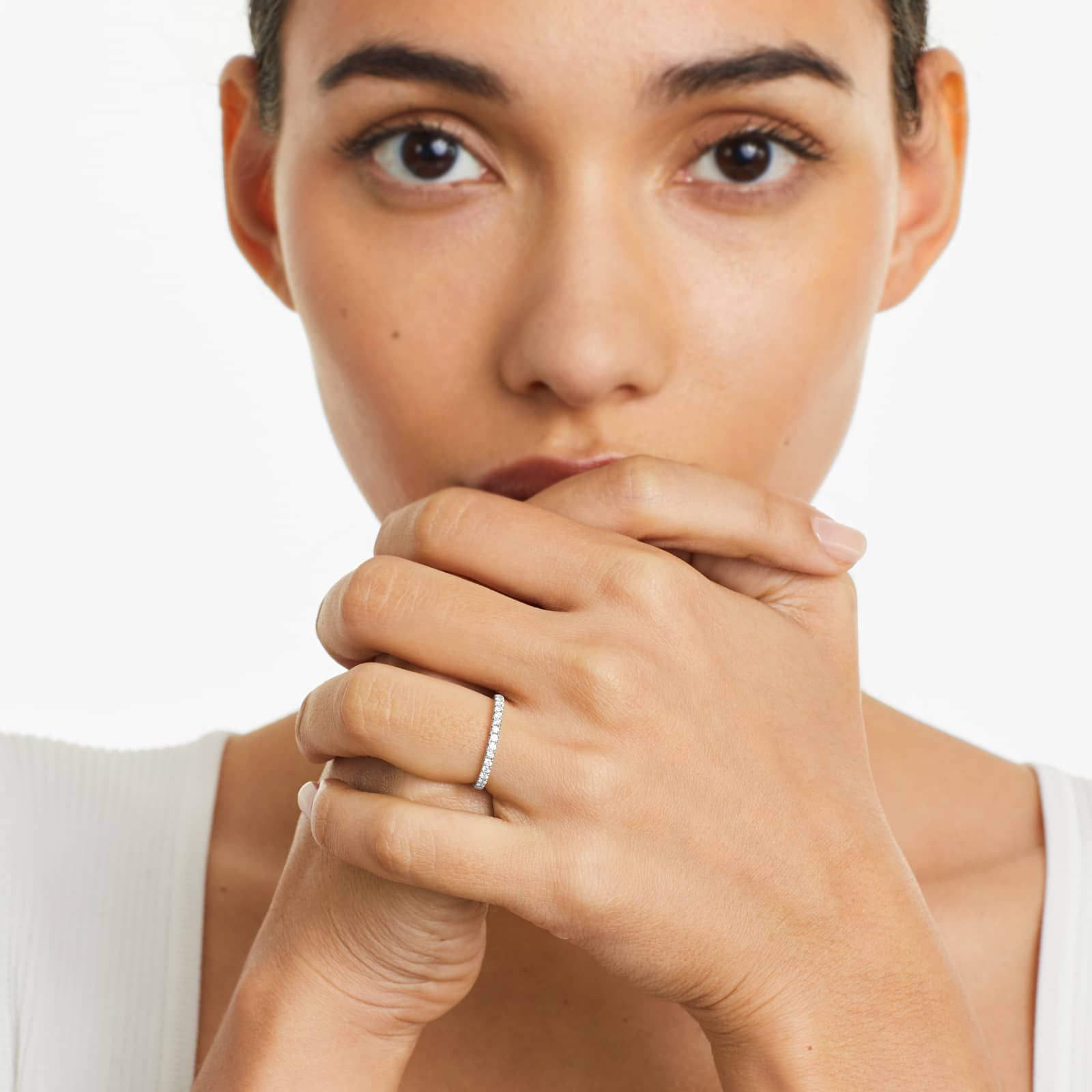 Micropavé Diamond Ring (0.25 CTW) In Platinum