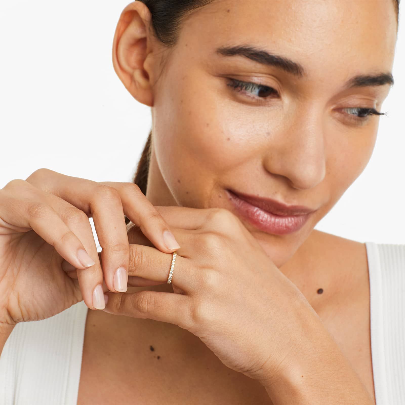 Micropavé Diamond Ring (0.25 CTW) In 14K Yellow Gold