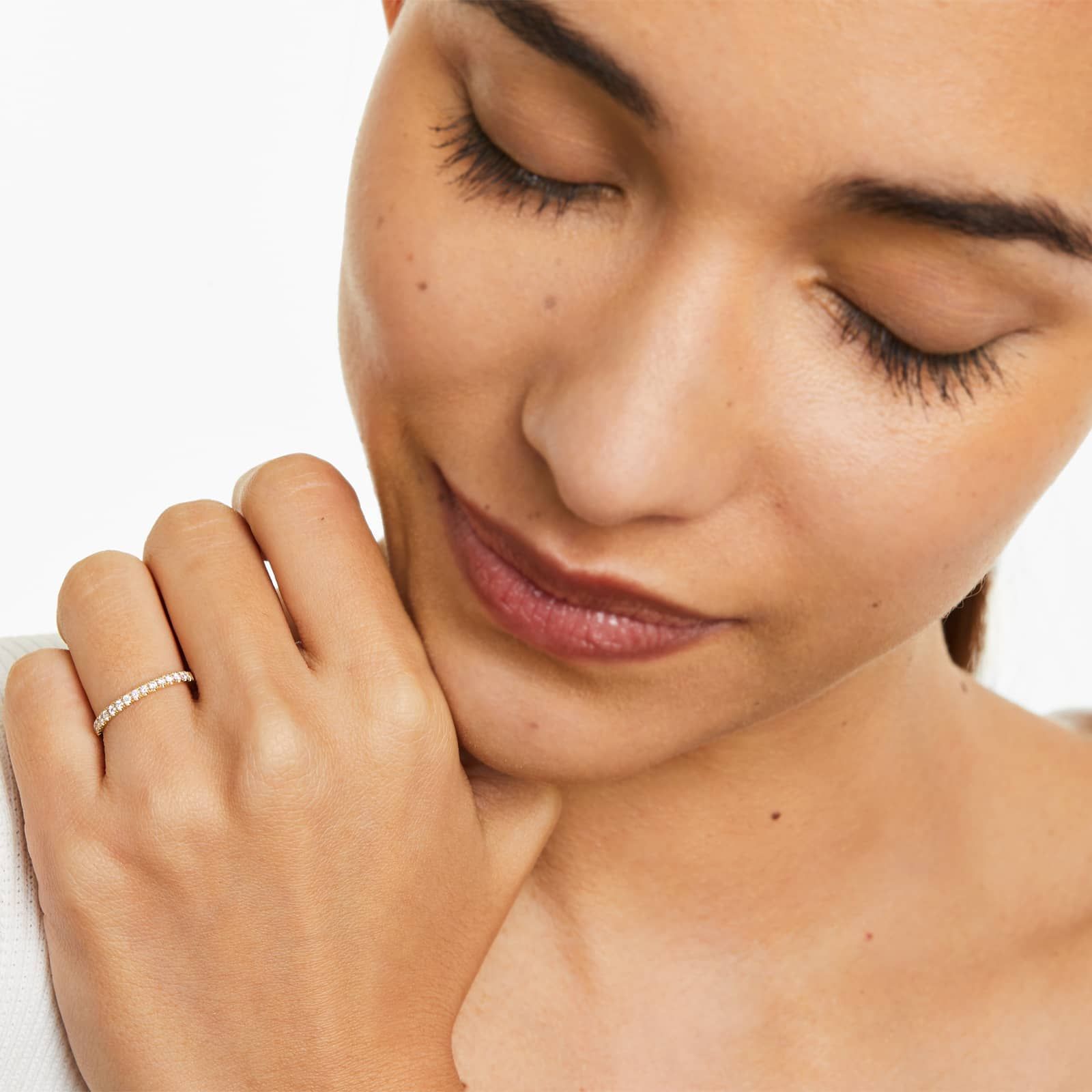 Micropavé Diamond Ring (0.25 CTW) In 14K Yellow Gold