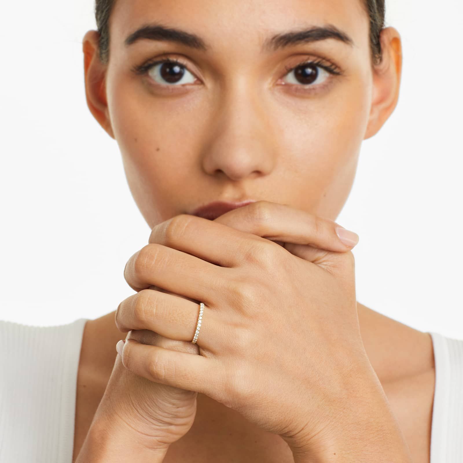 Micropavé Diamond Ring (0.25 CTW) In 14K Yellow Gold