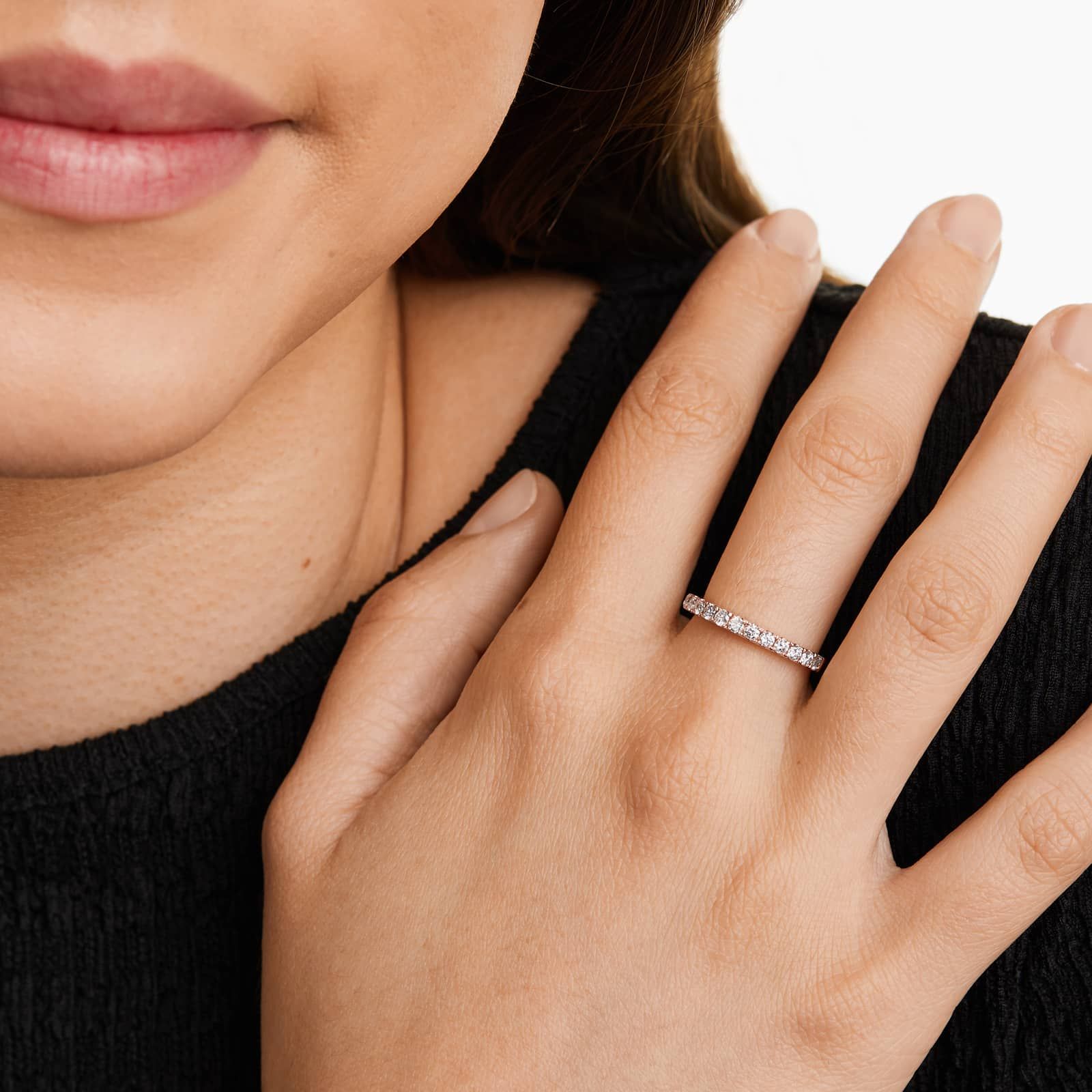 Micropavé Diamond Ring (0.5 CTW) In 14K Rose Gold