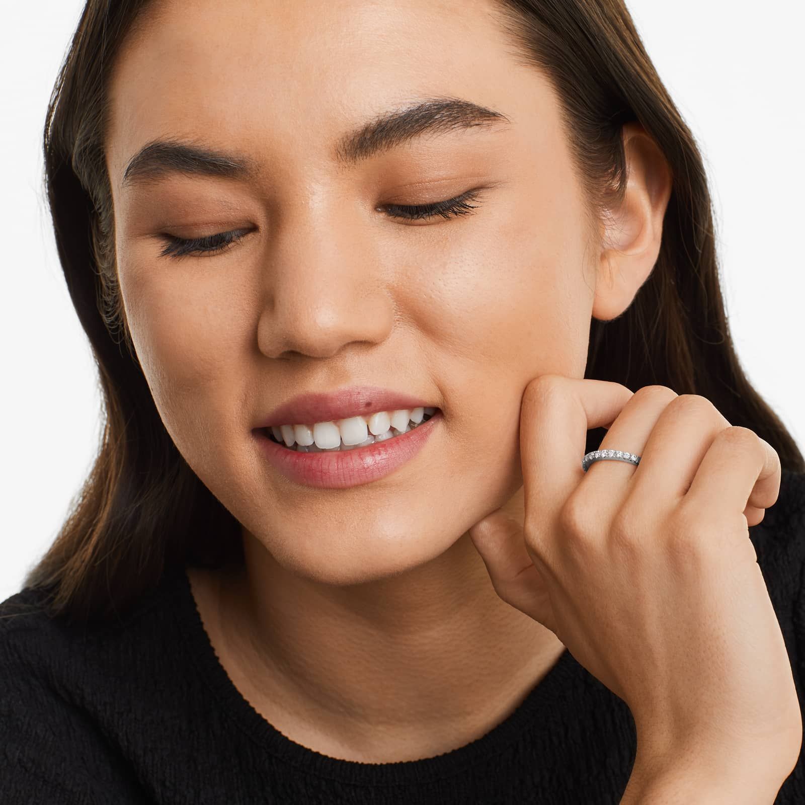 Micropavé Diamond Ring (0.5 CTW) In Platinum