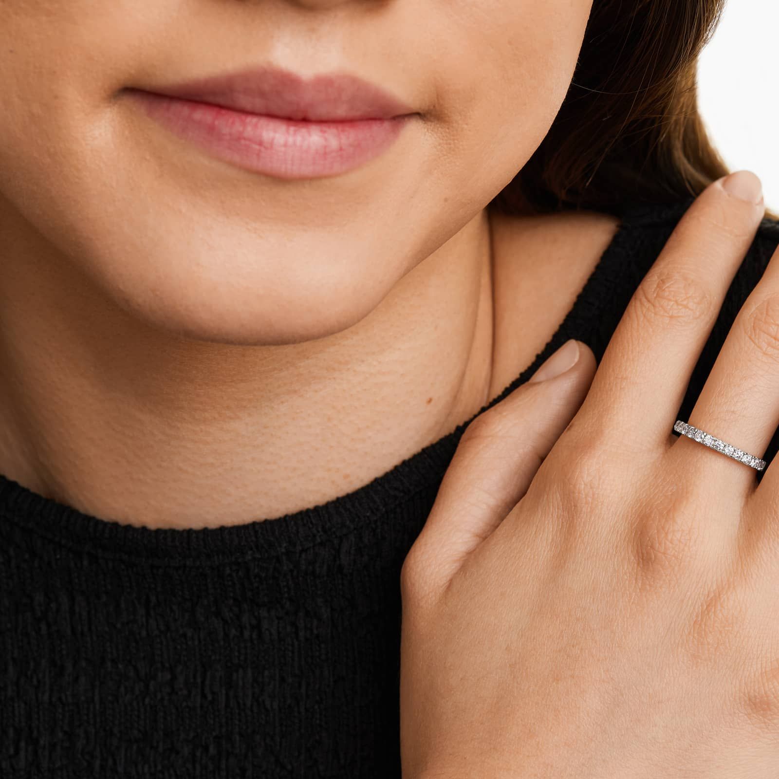 Micropavé Diamond Ring (0.5 CTW) In Platinum