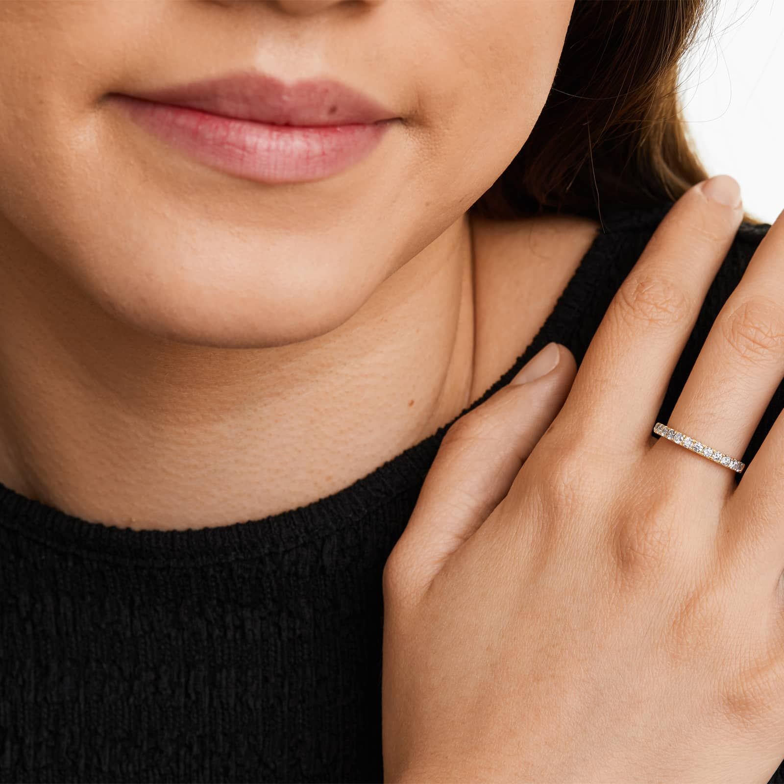 Micropavé Diamond Ring (0.5 CTW) In 14K Yellow Gold