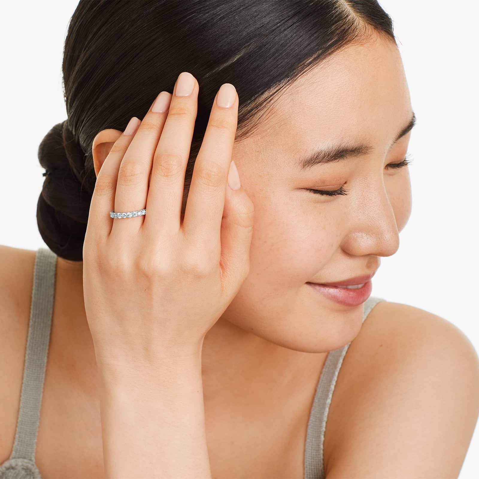 Micropavé Diamond Ring (0.75 CTW) In Platinum