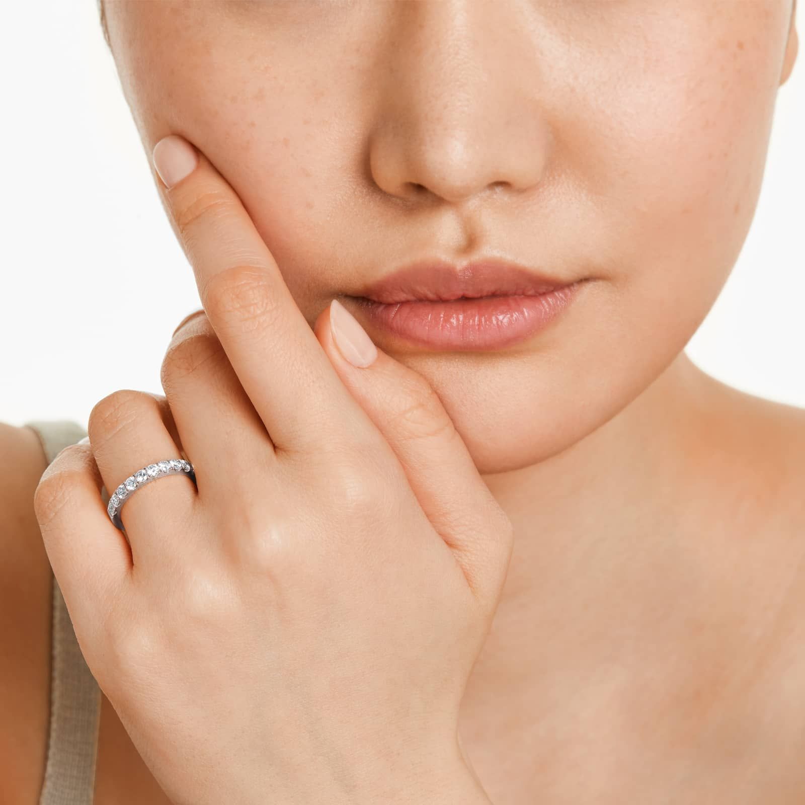 Micropavé Diamond Ring (0.75 CTW) In Platinum