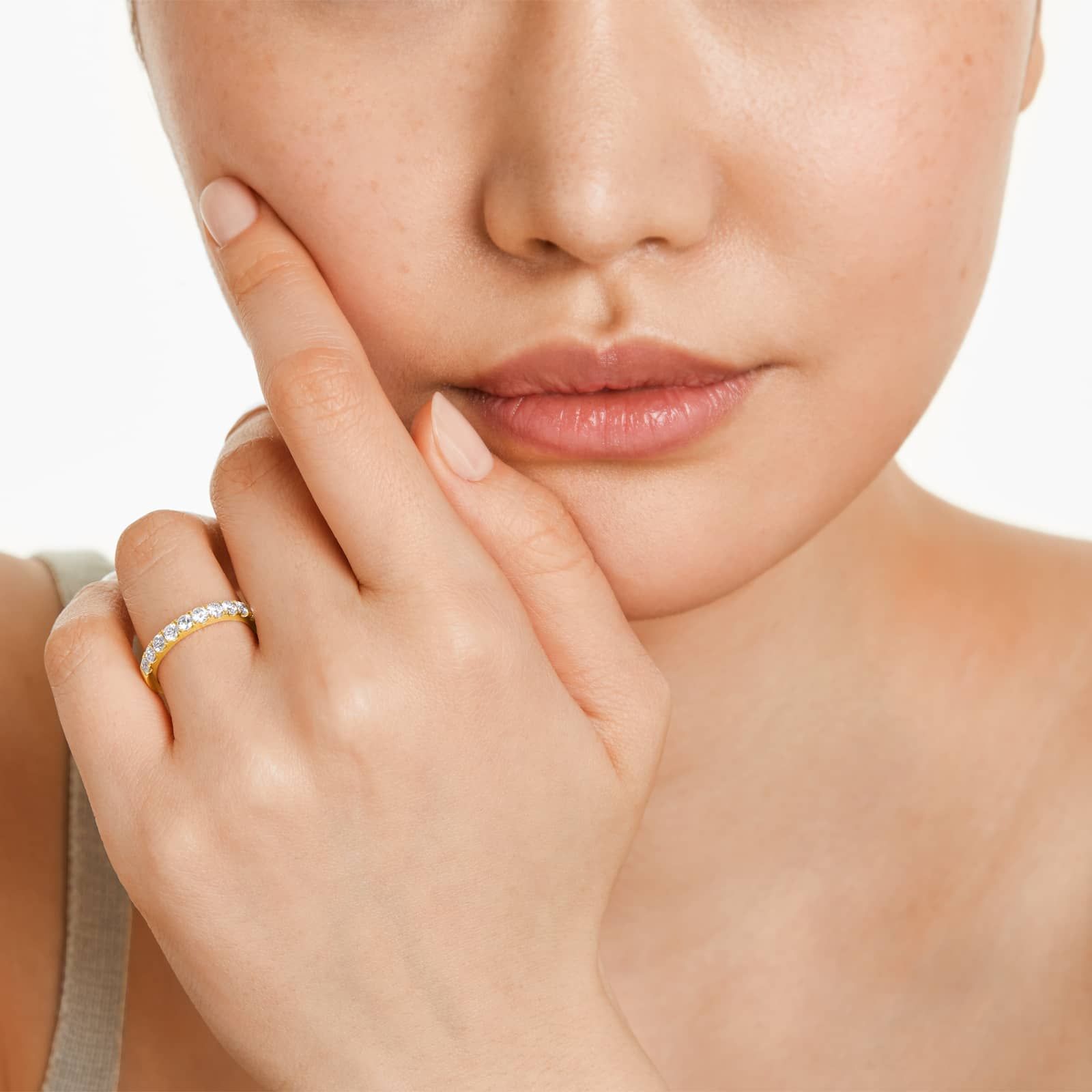 Micropavé Diamond Ring (0.75 CTW) In 14K Yellow Gold