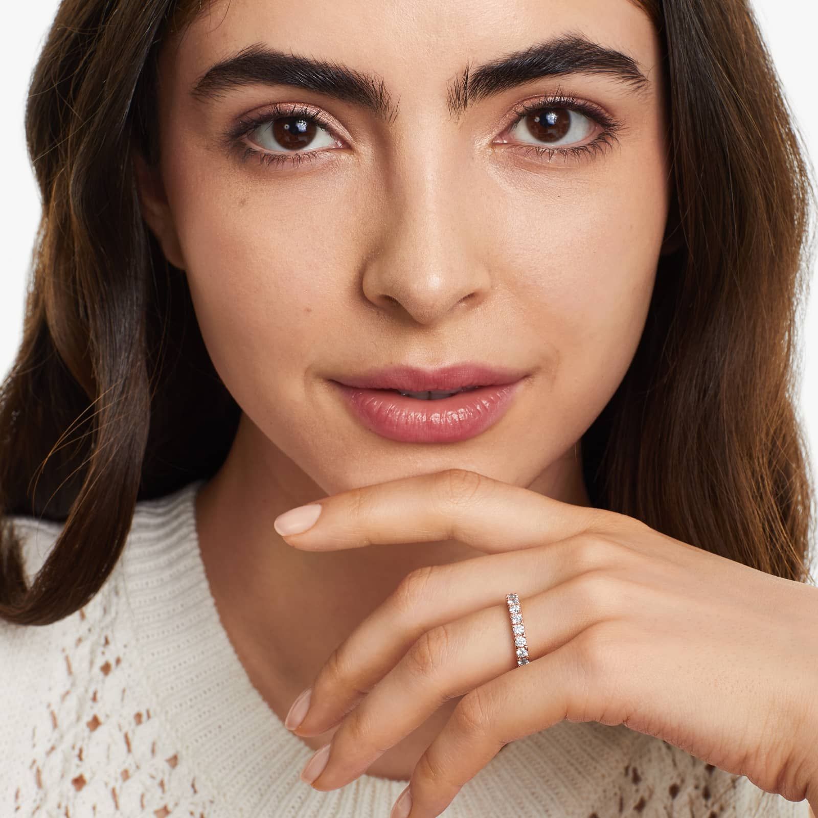 Micropavé Diamond Ring (1 CTW) In 14K Rose Gold