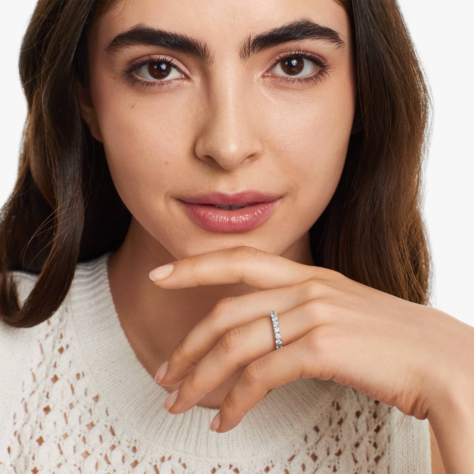 Micropavé Diamond Ring (1 CTW) In Platinum