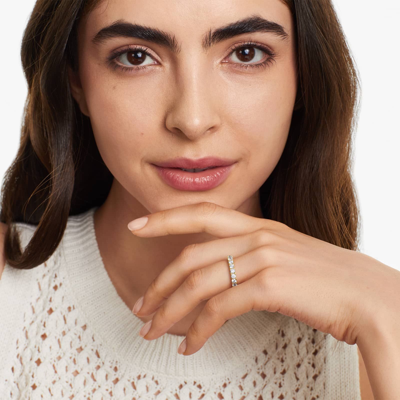 Micropavé Diamond Ring (1 CTW) In 14K Yellow Gold