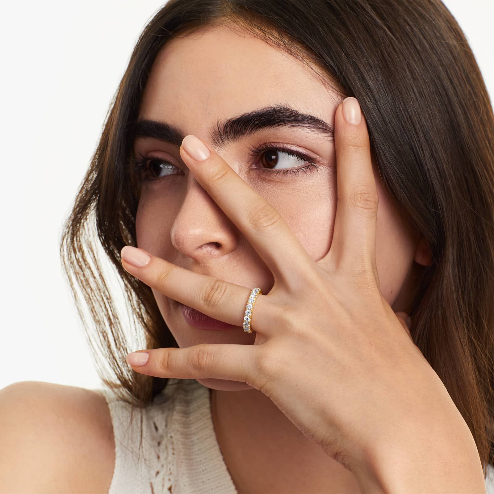 Micropavé Diamond Ring (1 CTW) In 14K Yellow Gold