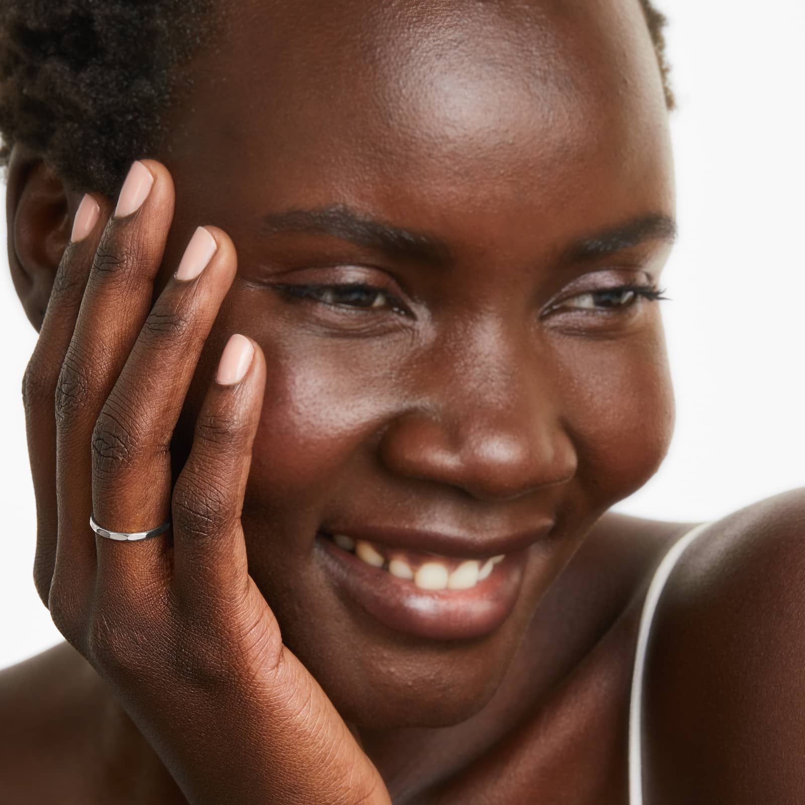 High Polished Faceted Ring In 14K White Gold