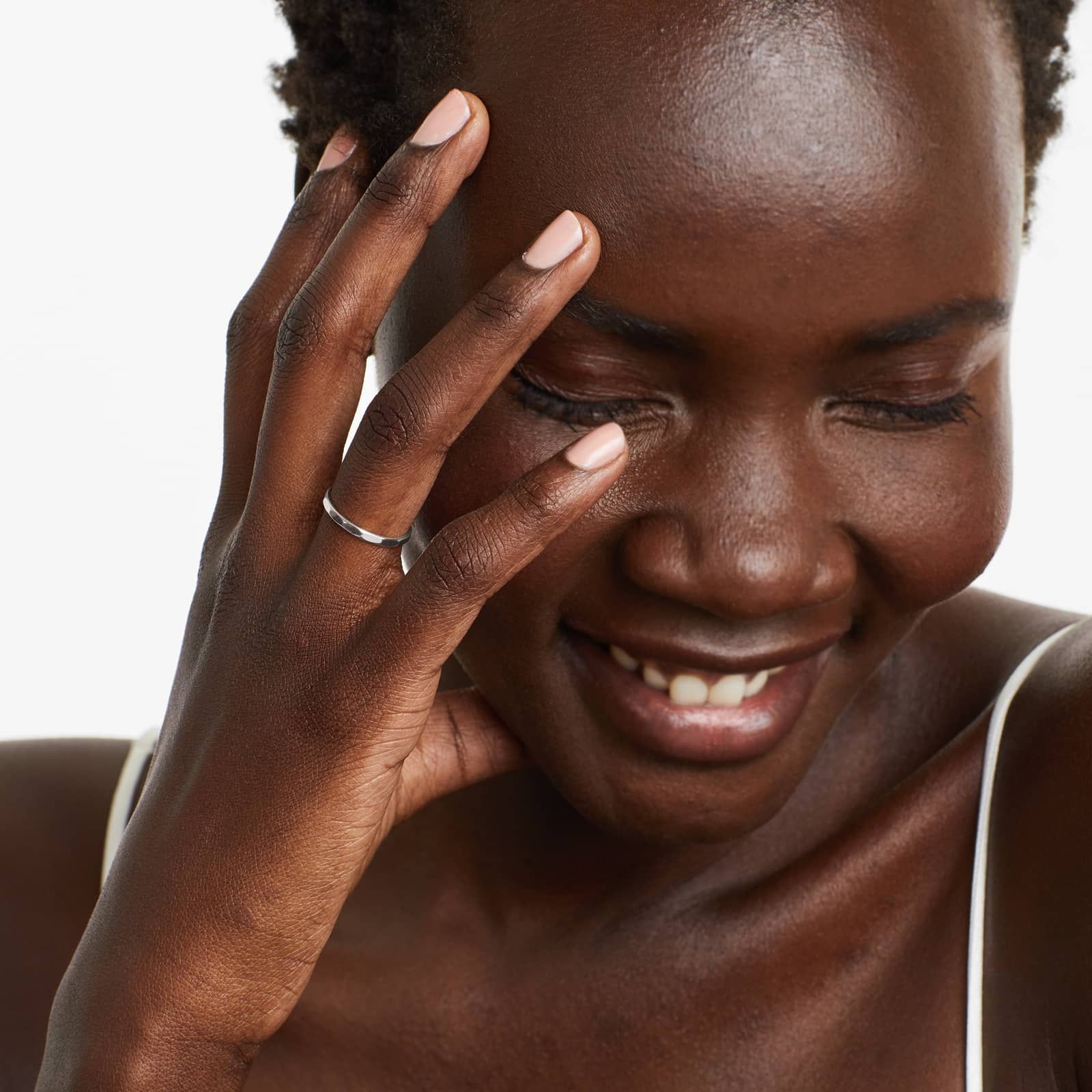 High Polished Faceted Ring In 14K White Gold