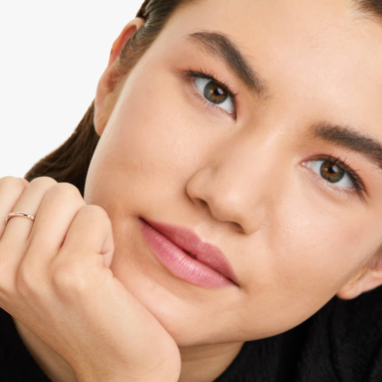 Bezel Set Diamond Ring In 14K Rose Gold