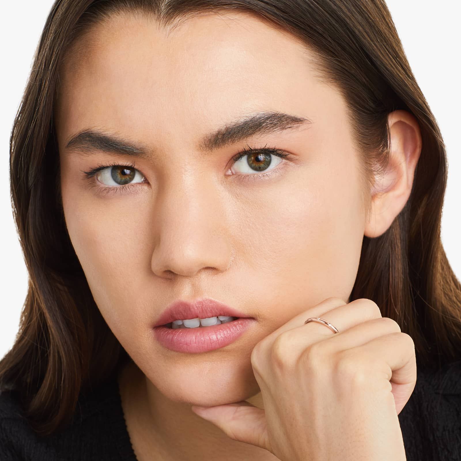 Bezel Set Diamond Ring In 14K Rose Gold