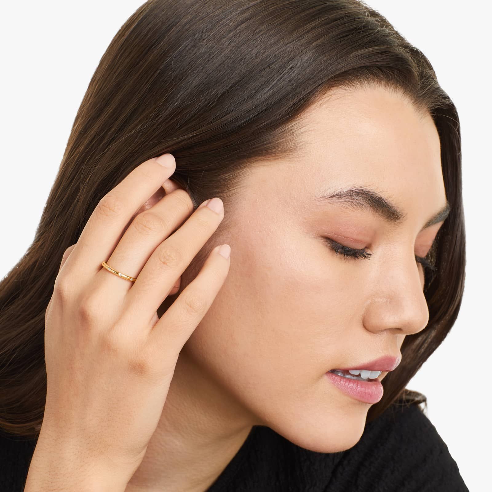 Bezel Set Diamond Ring In 14K Yellow Gold