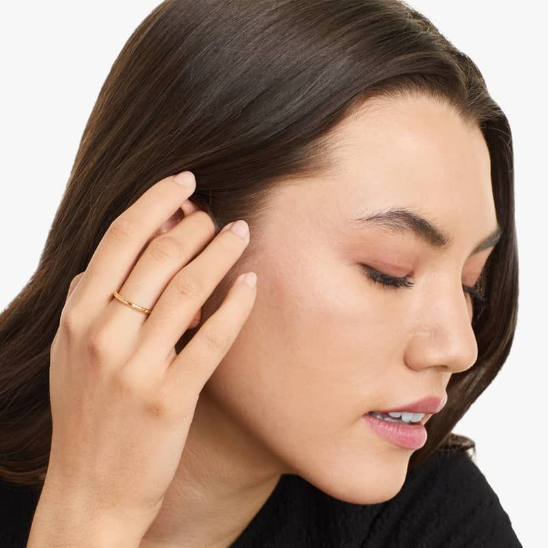 Bezel Set Diamond Ring In 14K Yellow Gold