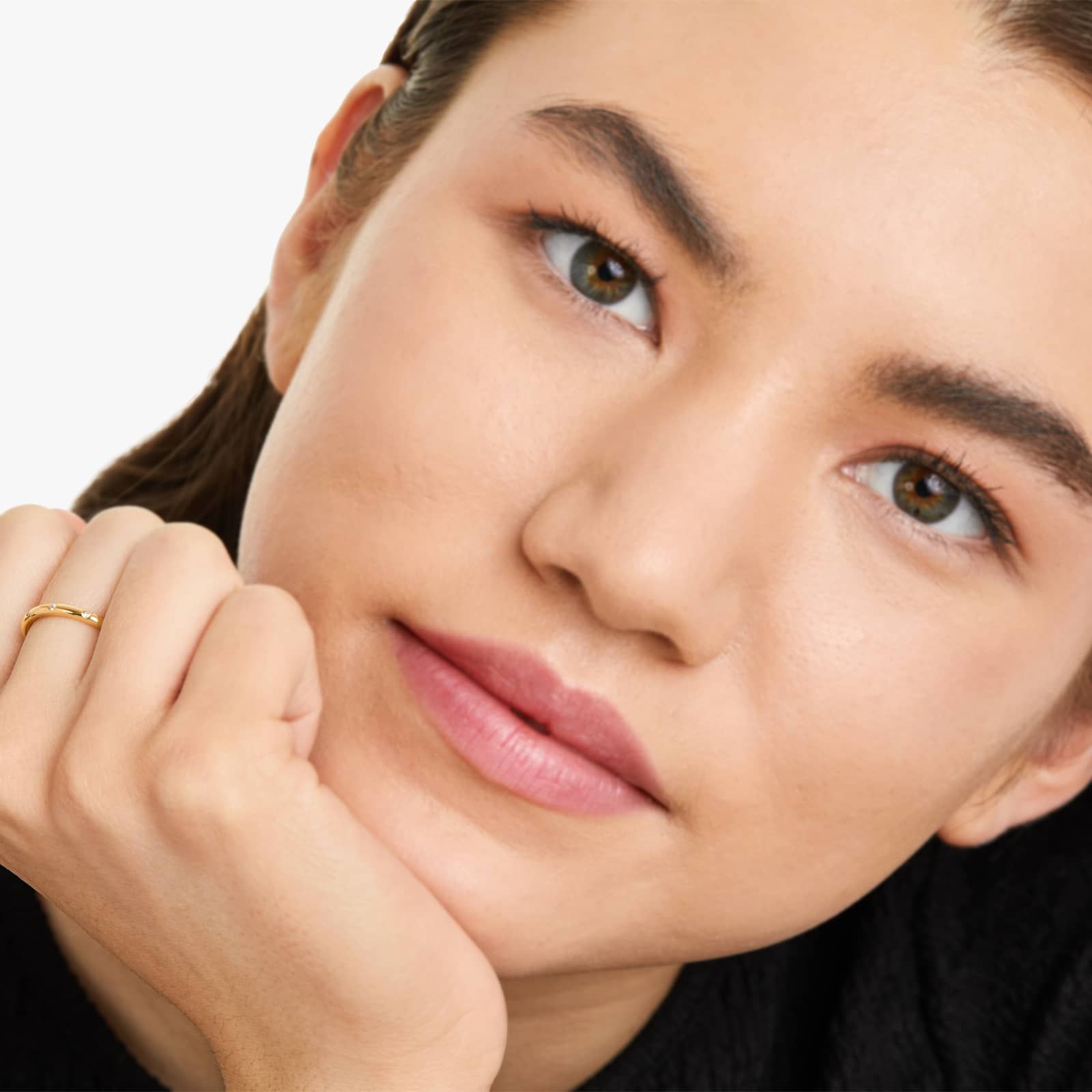 Bezel Set Diamond Ring In 14K Yellow Gold