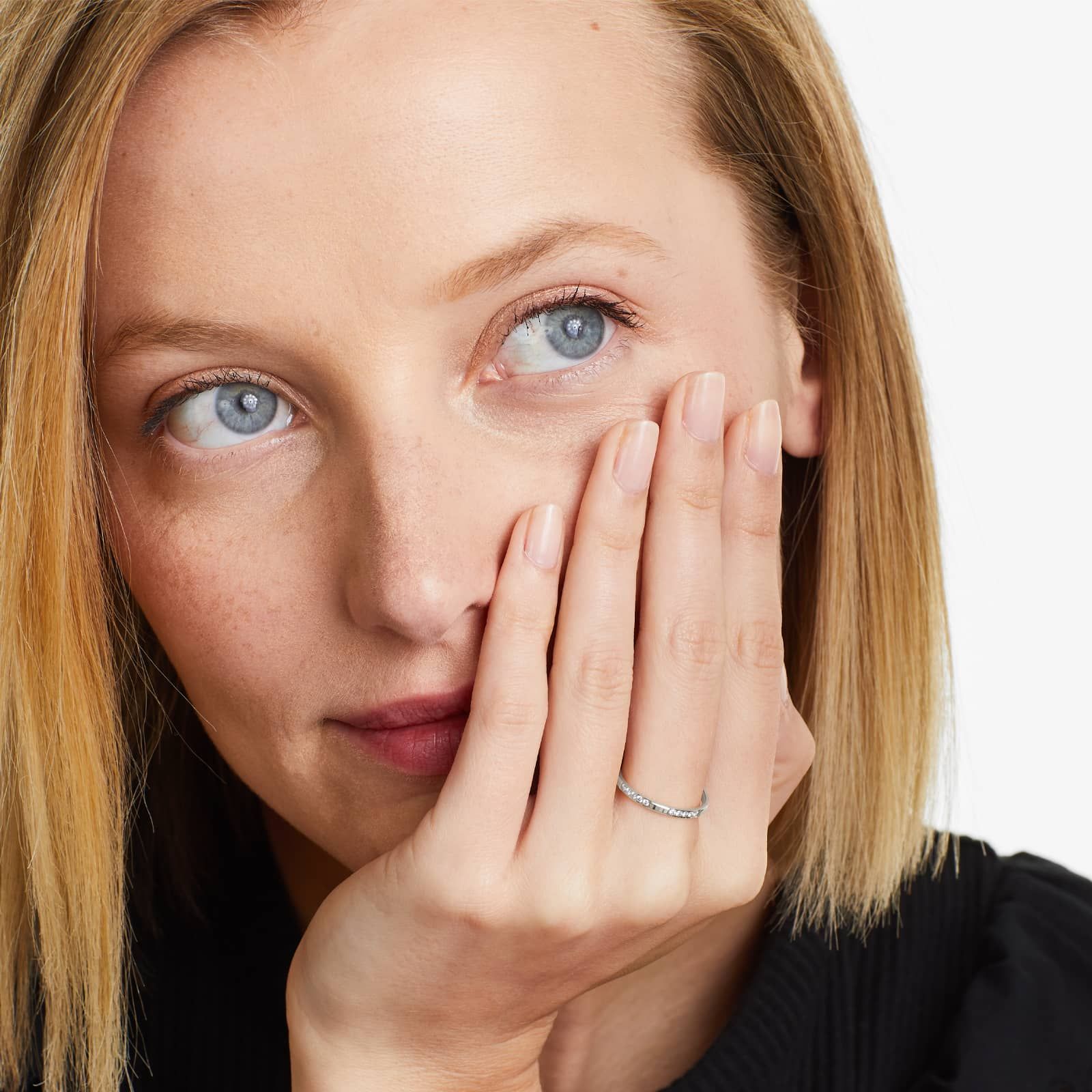 Dash Diamond Ring In 14K White Gold