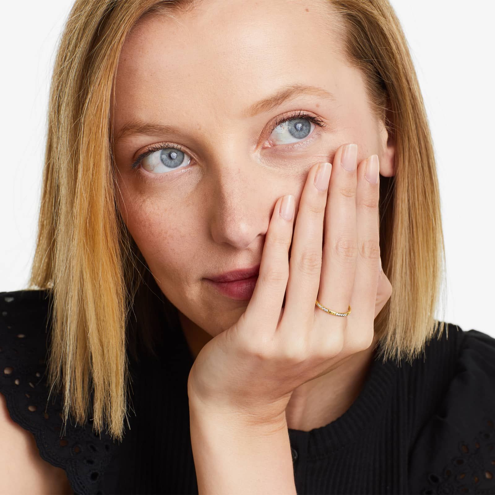 Dash Diamond Ring In 14K Yellow Gold