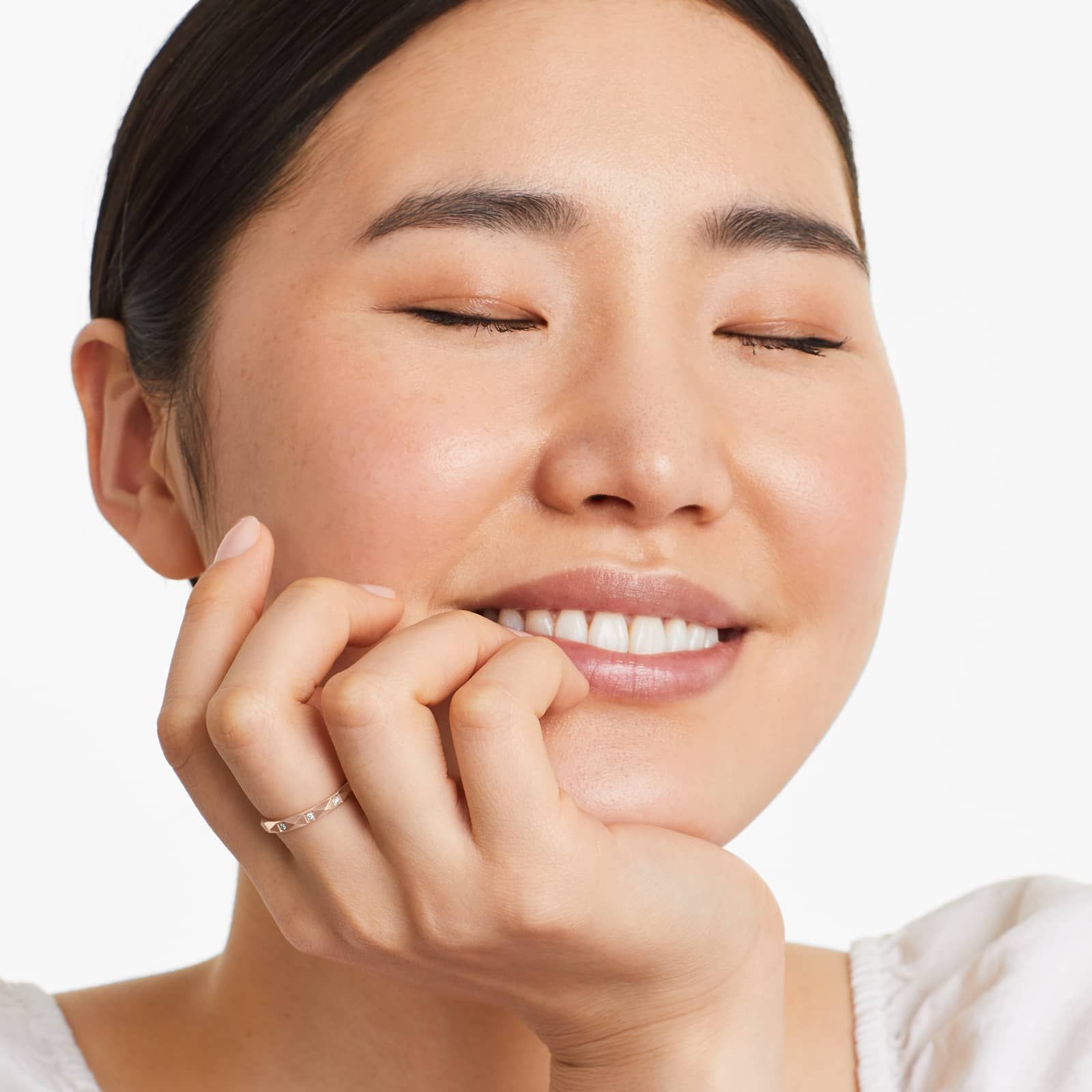 Pyramid Diamond Ring In 14K Rose Gold