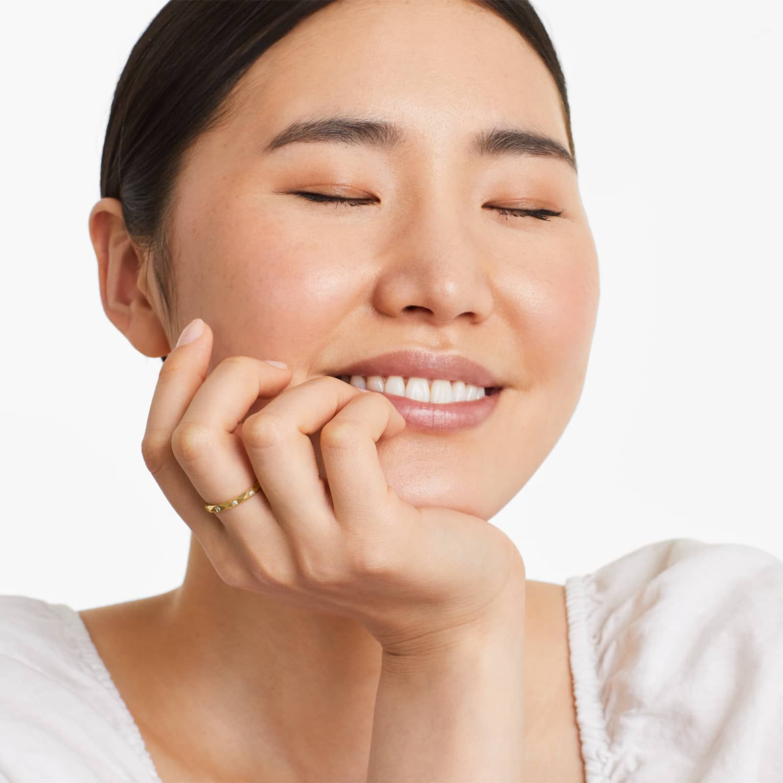 Pyramid Diamond Ring In 14K Yellow Gold