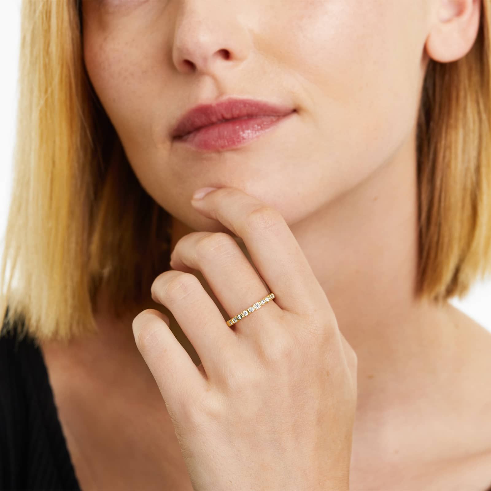 Multi-Shaped Diamond Ring In 14K Yellow Gold