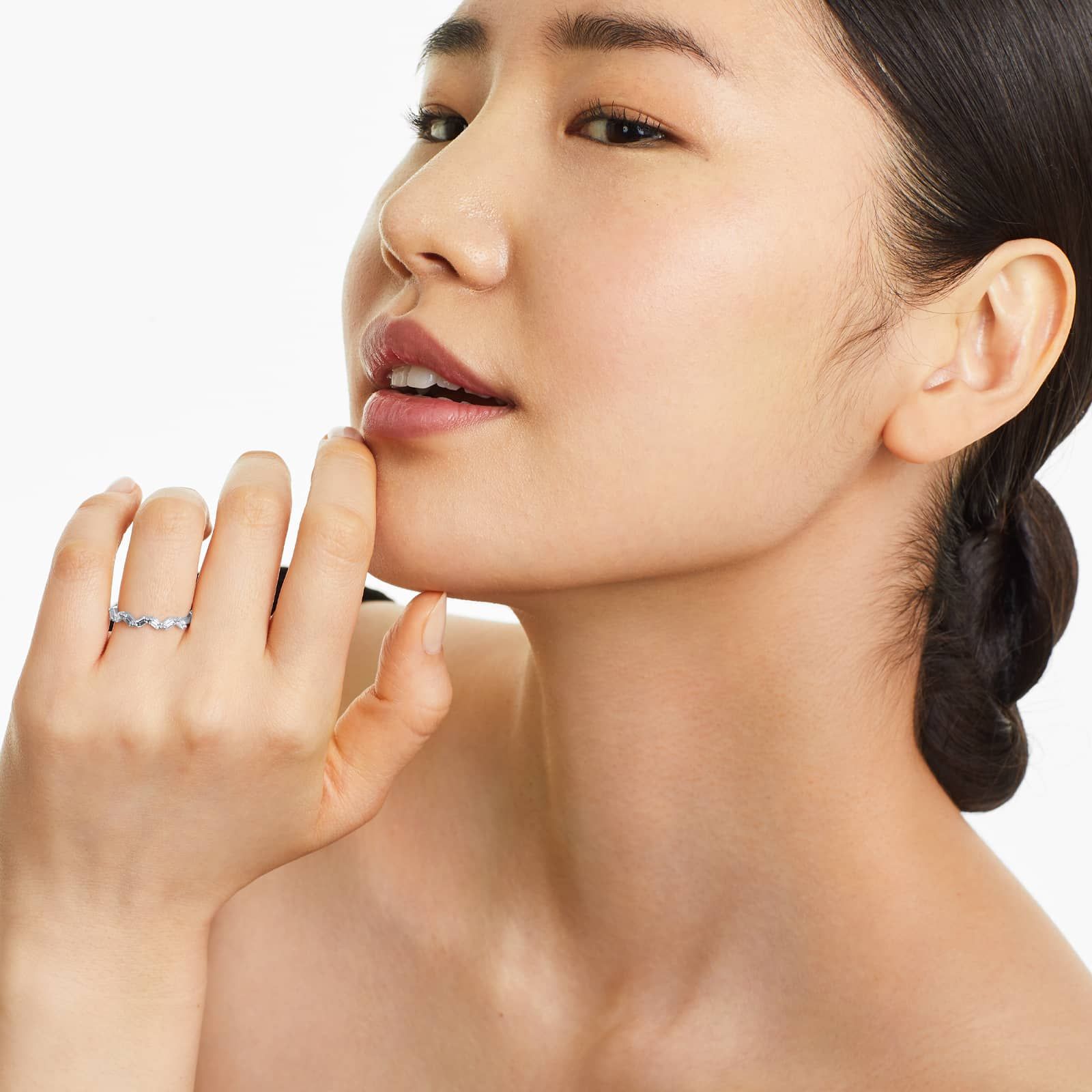 Petite Zig Zag Diamond Ring In 14K White Gold